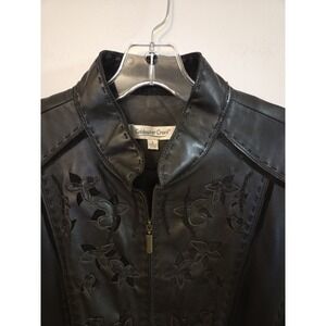 Coldwater Creek black leather jacket-size small